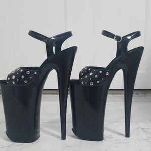 Brand New Pleaser Black Platform Sandals Size 7